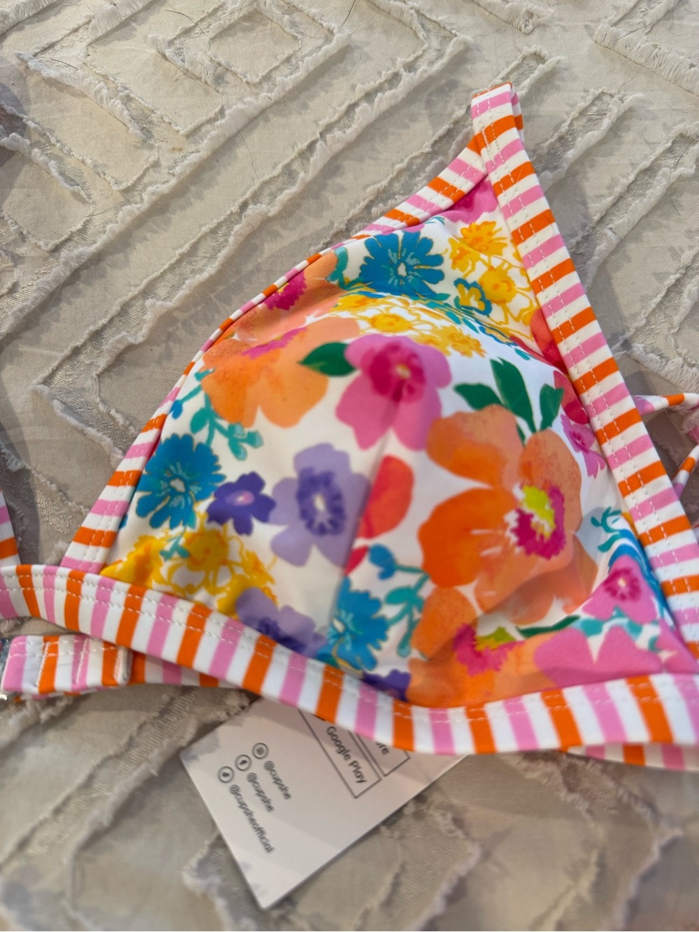 Women’s NWT Cupshe Floral Bikini Set - Multicolor - Small Top - Medium Bottom - Picture 4 of 5